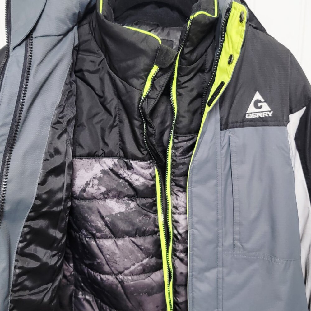 Gerry Boys Size Large 14/16 Winter Snow 2 in 1 Coat Jacket Gray Black EUC - Picture 5 of 14